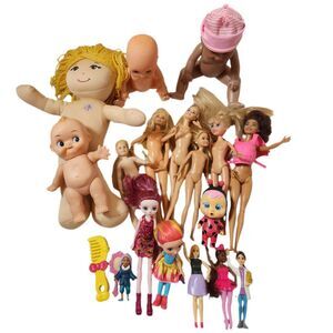 Mixed Doll Lot – Barbie, Baby Dolls, Mini Dolls – As Is